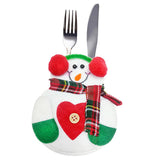 Maxbell Christmas Tableware Bags Dinner Flatware Holder Decoration Snowman B