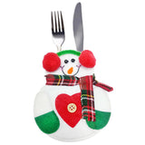 Maxbell Christmas Tableware Bags Dinner Flatware Holder Decoration Snowman B
