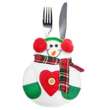Maxbell Christmas Tableware Bags Dinner Flatware Holder Decoration Snowman B