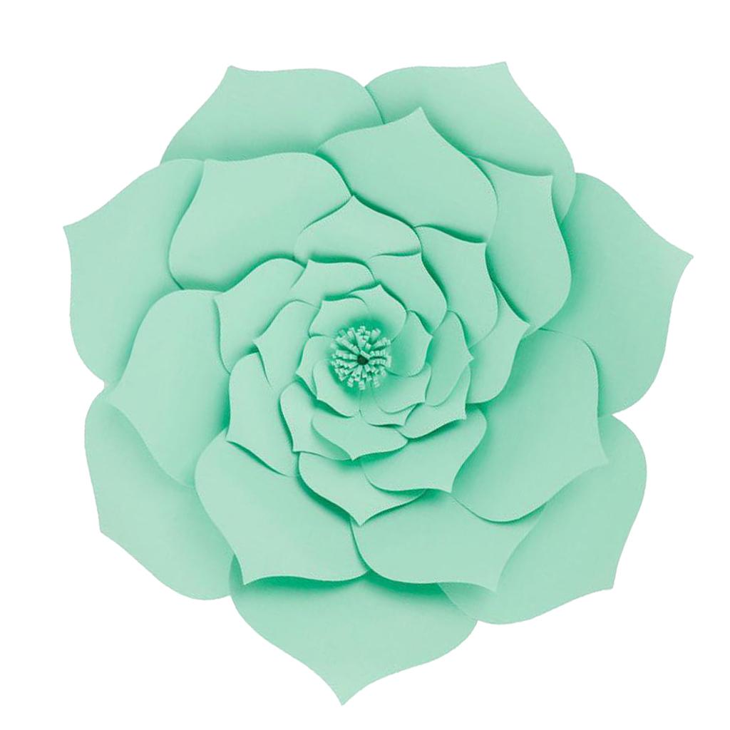 Maxbell DIY Rose Paper Flowers Wall Art Backdrop Wedding Birthday Party Decor Green
