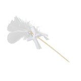 Cake Topper Insert Sticks with Feather Wedding Party Cake Decoration White