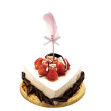 Maxbell Cake Topper Insert Sticks with Feather Wedding Party Cake Decoration Pink