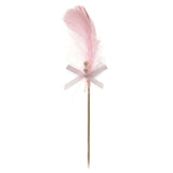 Maxbell Cake Topper Insert Sticks with Feather Wedding Party Cake Decoration Pink