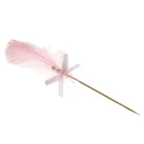 Maxbell Cake Topper Insert Sticks with Feather Wedding Party Cake Decoration Pink