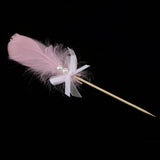 Maxbell Cake Topper Insert Sticks with Feather Wedding Party Cake Decoration Pink