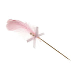 Maxbell Cake Topper Insert Sticks with Feather Wedding Party Cake Decoration Pink