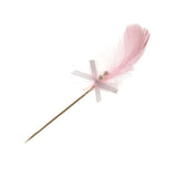 Maxbell Cake Topper Insert Sticks with Feather Wedding Party Cake Decoration Pink