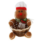 Christmas Gift Candy Storage Basket Xmas Party Home Decor Gingerbread Man