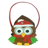 2Pcs Cute Christmas Gift Candy Bags Fabric Owl Handbag Xmas Holiday Gift