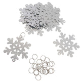 Maxbell 30pcs DIY Plastic Snowflake Christmas Pendants Xmas Hanging Decor Silver