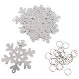 Maxbell 30pcs DIY Plastic Snowflake Christmas Pendants Xmas Hanging Decor Silver