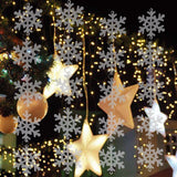 Maxbell 30pcs DIY Plastic Snowflake Christmas Pendants Xmas Hanging Decor Silver