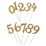 Maxbell Glitter 0-9 Cupcake Picks Cake Topper Birthday Anniversary Decoration Gold