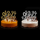 Maxbell Glitter 0-9 Cupcake Picks Cake Topper Birthday Anniversary Decoration Gold