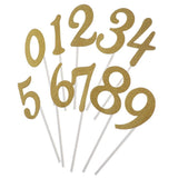 Maxbell Glitter 0-9 Cupcake Picks Cake Topper Birthday Anniversary Decoration Gold