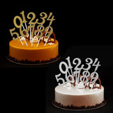 Maxbell Glitter 0-9 Cupcake Picks Cake Topper Birthday Anniversary Decoration Gold