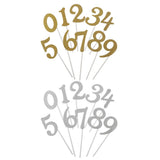 Maxbell Glitter 0-9 Cupcake Picks Cake Topper Birthday Anniversary Decoration Gold