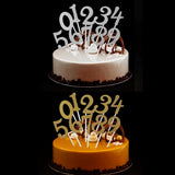 Maxbell Glitter 0-9 Cupcake Picks Cake Topper Birthday Anniversary Decoration Gold