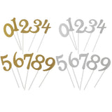 Maxbell Glitter 0-9 Cupcake Picks Cake Topper Birthday Anniversary Decoration Gold