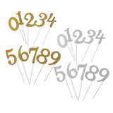 Maxbell Glitter 0-9 Cupcake Picks Cake Topper Birthday Anniversary Decoration Gold