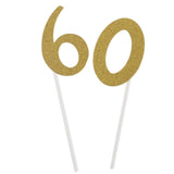 Maxbell Glitter 0-9 Cupcake Picks Cake Topper Birthday Anniversary Decoration Gold