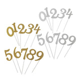 Maxbell Glitter 0-9 Cupcake Picks Cake Topper Birthday Anniversary Decoration Gold