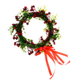 Maxbell Simulation Red Berries Leaves Flower Wreath Ring Xmas Home Door Wall Decor