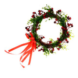 Maxbell Simulation Red Berries Leaves Flower Wreath Ring Xmas Home Door Wall Decor