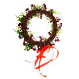 Maxbell Simulation Red Berries Leaves Flower Wreath Ring Xmas Home Door Wall Decor