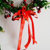 Maxbell Simulation Red Berries Leaves Flower Wreath Ring Xmas Home Door Wall Decor