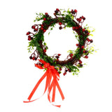 Maxbell Simulation Red Berries Leaves Flower Wreath Ring Xmas Home Door Wall Decor