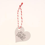 100pcs Wir Sagen Danke Love Heart Kraft Paper Gift Wrap Tag Label Card white