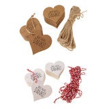 100pcs Wir Sagen Danke Love Heart Kraft Paper Gift Wrap Tag Label Card brown