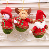 Christmas Santa Snowman Elk Plush Doll Christmas Tree Hanging Decoration A