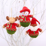 Christmas Santa Snowman Elk Plush Doll Christmas Tree Hanging Decoration B