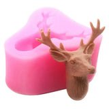 Maxbell Christmas Deer Head Mold Silicone Fondant Cake Decorating Chocolate Mould