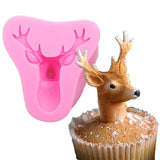 Maxbell Christmas Deer Head Mold Silicone Fondant Cake Decorating Chocolate Mould
