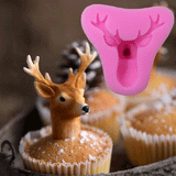 Maxbell Christmas Deer Head Mold Silicone Fondant Cake Decorating Chocolate Mould