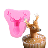 Maxbell Christmas Deer Head Mold Silicone Fondant Cake Decorating Chocolate Mould