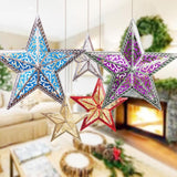 Maxbell 3D Star Christmas Showcase Ceiling Hanging Decor 15cm No Rope Red