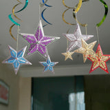 Maxbell 3D Star Christmas Showcase Ceiling Hanging Decor 15cm No Rope Red