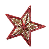 Maxbell 3D Star Christmas Showcase Ceiling Hanging Decor 15cm No Rope Red