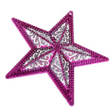 Maxbell 3D Star Christmas Showcase Ceiling Hanging Decor 15cm No Rope Rose Red