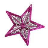 Maxbell 3D Star Christmas Showcase Ceiling Hanging Decor 15cm No Rope Rose Red