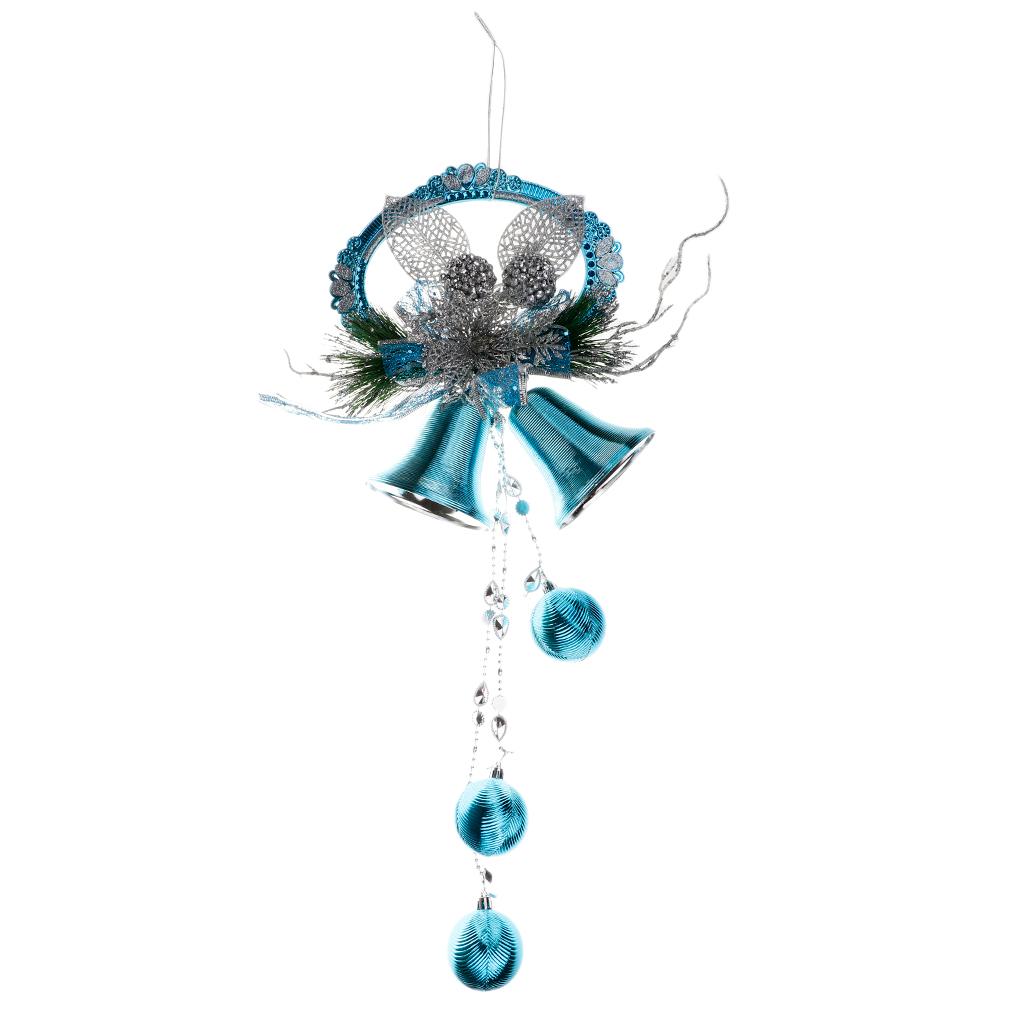 Maxbell Christmas Bell Cluster Door Hanger Door Hanging Pendant Xmas Decor  Blue