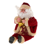 Christmas Santa Claus Doll Toy Flannel Sitting Santa Figurine Ornament Red