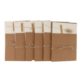 Max 6pcs Vintage DIY Dried Flower Kraft Paper Greeting Cards Tail Grass