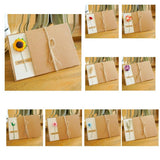 Max 6pcs Vintage DIY Dried Flower Kraft Paper Greeting Cards Tail Grass
