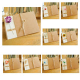 Max 6pcs Vintage DIY Dried Flower Kraft Paper Greeting Cards Tail Grass