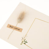 Max 6pcs Vintage DIY Dried Flower Kraft Paper Greeting Cards Tail Grass